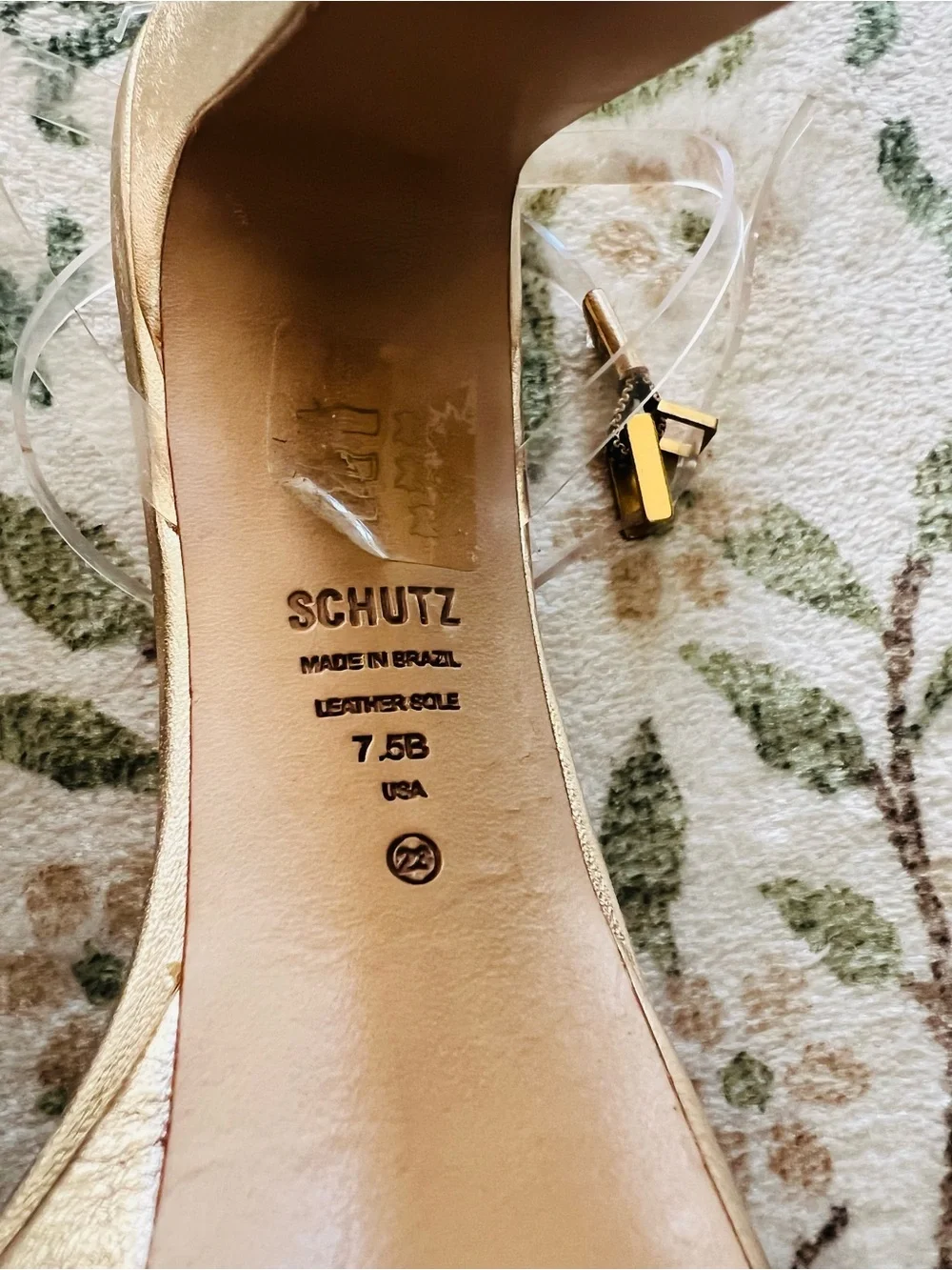 Schutz Elyda Platform Sandal 7.5 Gold